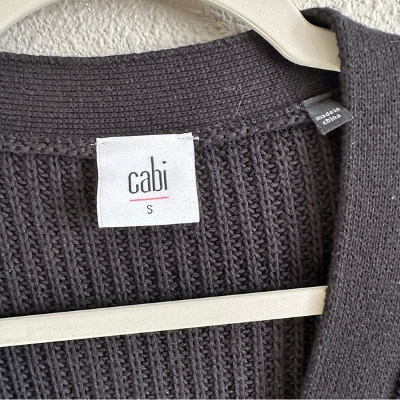 NWT CAbi Black Cotton Button Up Duster Cardigan Small - Picture 2 of 13